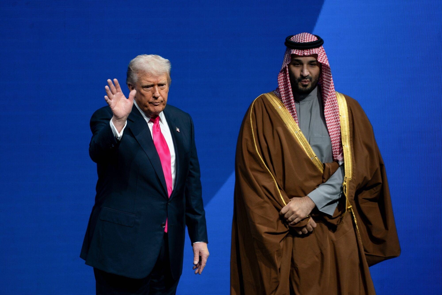US President Donald Trump and Mohammed bin Salman, Saudi Arabia's crown prince, during the US-Saudi Investment Forum at the Kennedy Center in Washington, DC, US, on Wednesday, Nov. 19, 2025. The US-Saudi Investment Forum 2025 brings together visionaries, leaders, and changemakers shaping the future of global investment. Photographer: Stefani Reynolds/Bloomberg